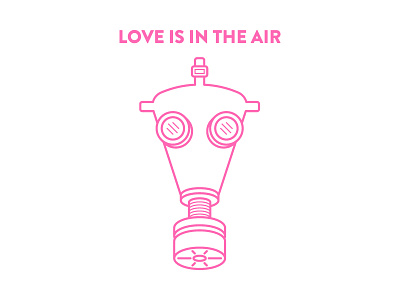 Love Is In The Air gas mask graphic design icon design illustration valentines