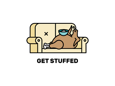 Get Stuffed christmas couch graphic design icon design illustration sofa turkey