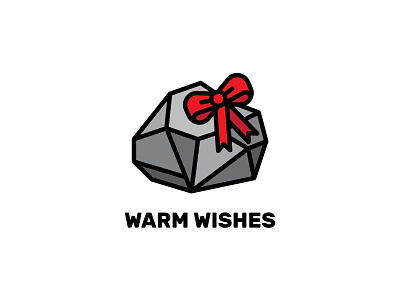 Warm Wishes bow christmas graphic design icon design illustration lump of coal present