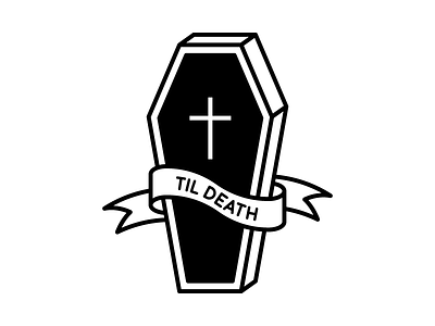 Til Death casket coffin graphic design icon design illustration marriage traditional tattoo