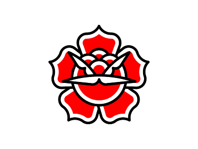 Traditional Rose Tattoo graphic design icon design illustration rose tattoo