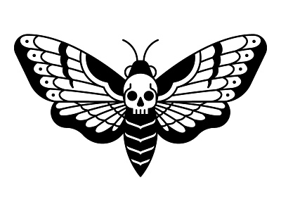 Deaths Head Hawk Moth graphic design icon design illustration skull tattoo traditional tattoo