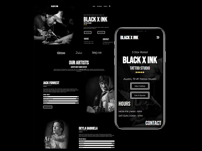 Tattoo Website Design - Mockup black minimal web desgin black web design minimalistic web design tattoo web design website design