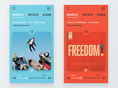 Music Player Adaptive color app design inspiration interface minimalism music player ui ukraine user ux