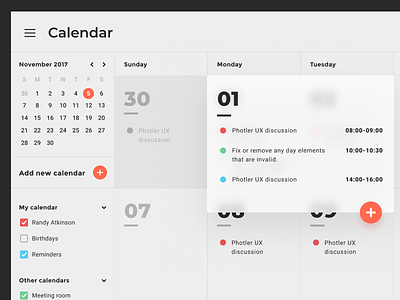 Calendar app calendar concept design freebie interface ui ukraine ux