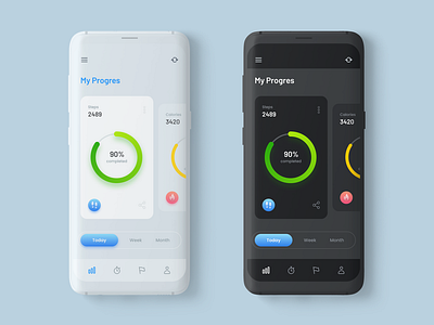 Fitness Tracker app dark interface mobile theme ui ukraine