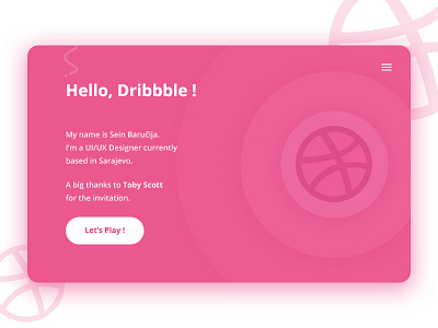 Hello, Dribbble ! first shot hello dribbble