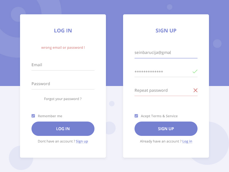 Log in/Sign up Concept by Sein Baručija on Dribbble