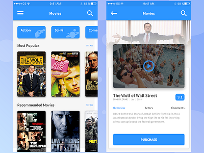 Movie / Tv series app app ios iphone mobile movie simple ui user interface ux