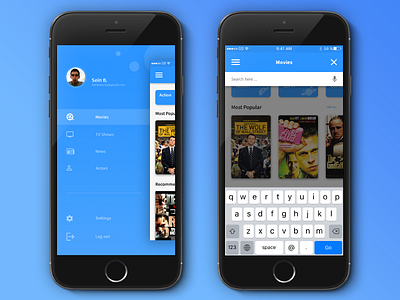 Movie / Tv series app ios iphone mobile movie simple ui user interface ux