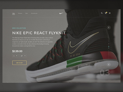 Nike Shop UI clean design minimal nike simple ui user interface website