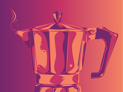 Moka pot illustration coffee colors design illustration lines moka pot vector