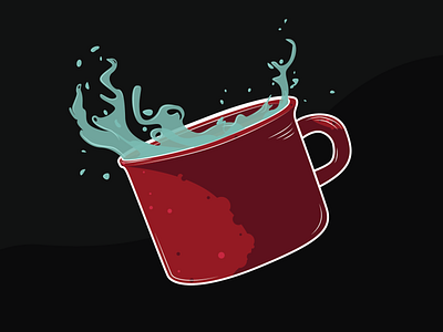 a cup of water but coffee coffee colors concept design illustration lines vector