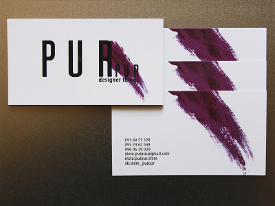 PurPur (logo and business cards). Shop with designer clothes branding design graphic design logo typography