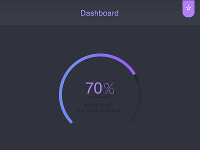 Fitness app dashboard widget 