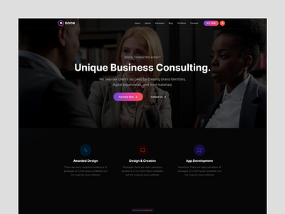 Business Consulting Landing Page Redesign app branding design graphic design homepage illustration landing page logo redesign typography ui ux vector website redesign