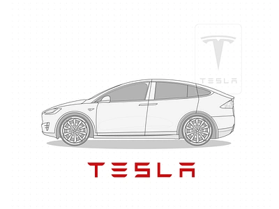 Tesla X car design electro elon elonmusk graphicdesign illustration kiev line art namadko tesla ukraine vector