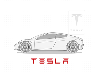 Tesla Roadster car design electro electrocar elon graphic musk radster tesla vector