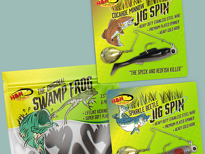 H&H Lures // Packaging branding fishing graphic design illustration packaging