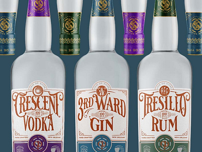 Cajun Spirits Distillery // Packaging branding graphic design packaging spirits