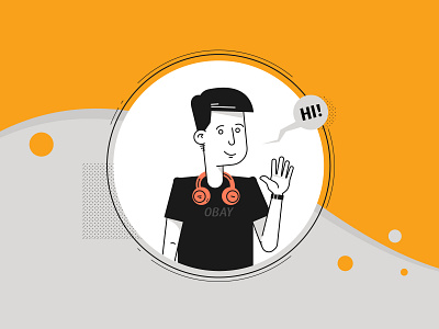 Rony says "Hi" 2d boy character corporate experiment explainer video illustration minimal storyboard trendy vector visual style