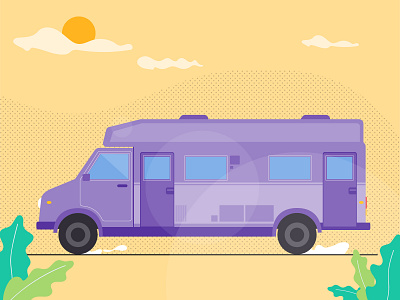 Road trip 2018 illustration outdoors roadtrip tour travel van