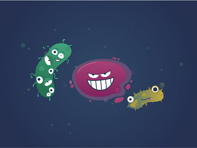 Germi-Boyz :P 2d abstract explainer video funny germs illustration medical protection safety storyboard treatment vector virus visual style