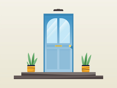 The door to home. 2018 2d design door home illustration minimal plant storyboard vector visual style