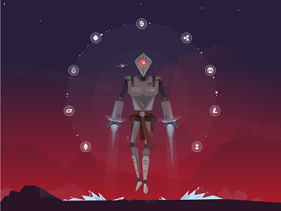 Crypton-D0421 2d alien bitcoin character character concept character design crypto crypto currency design game art illustration vector art vector illustration visual style