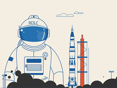 Spaceman 2d character experiment explainer video illustration minimal rocket space spaceman storyboard vector visual style