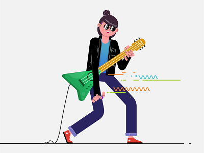 Rockstar character dude explainer video guitar illustration music rockstar storyboard vector visual style