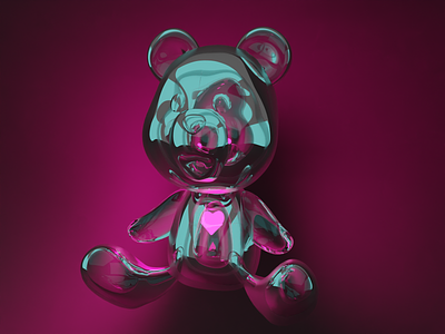 Fragile love Bear 3d animation branding design illustration