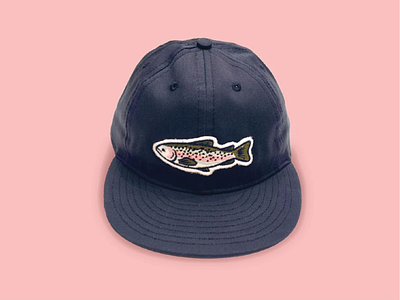 Rainbow Trout cap apparel felt patch hat logo rainbow trout