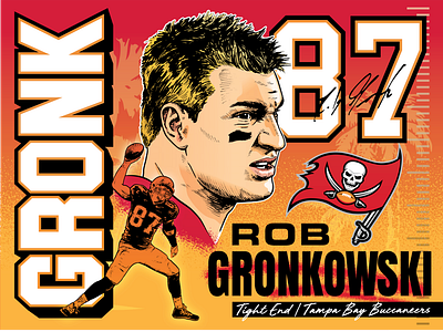 Rob Gronkowski illustration colorful digital painting gronk illustration nfl rob gronkowski vector