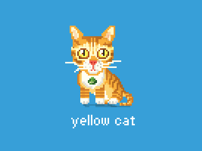 Pixeled little yellow cat cat cute pixel yellow