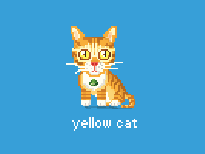 Pixeled little yellow cat