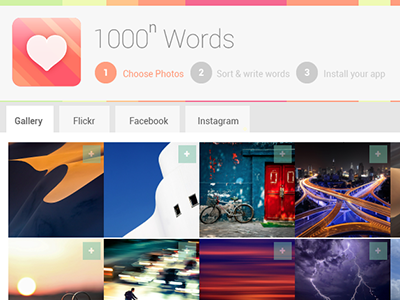 1000^n words candy colorful gallery heart step stripes