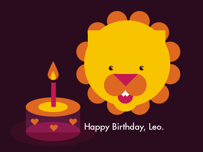 Happy Birthday Leo cake candle happy birthday heart leo lion