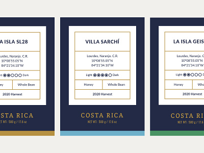 Labels for La Isla branding coffee costa rica empaque identity label label design logo logotype mark modular packaging specialty coffee