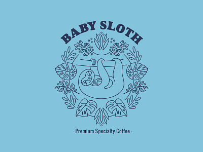 Baby Sloth branding coffee costa rica identity illustration la isla label linear illustration package design packaging packaging design sloth sloths