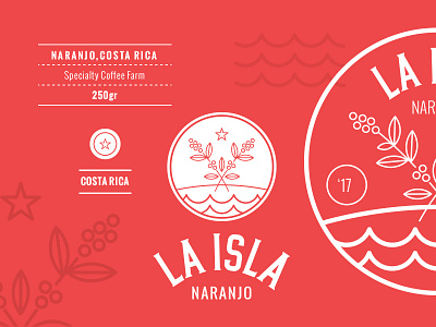 La Isla badge branding coffee costa rica escudo farm identity island logo logotype mark