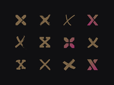 X-Explorations anniversary branding explorations explore identity logo design logotype mark typography x