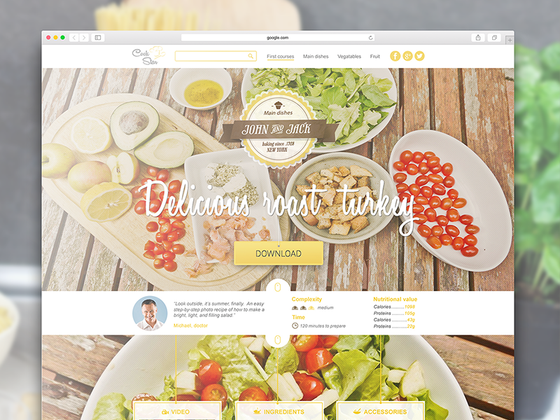 Salad Recipe salat roast turkey food recipe site landing page website design