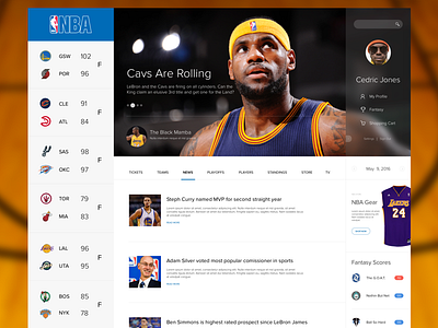 NBA.com Redesign clean design home nba redesign ui uidaily user web white