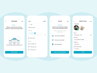 Pet App Onboarding Concept blue clean dailyui design mobile ui white