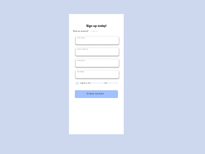 SIGN UP FORM dailyui design ui ux