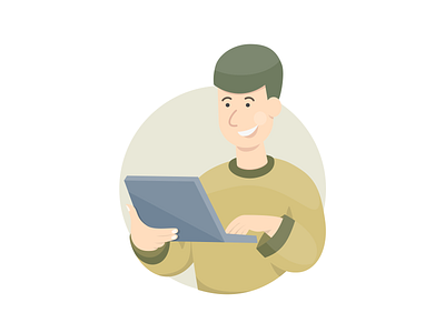 Man with laptop graphic design illustration vector