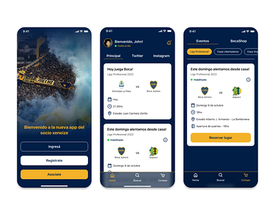 Boca Juniors App! design figma graphic design ui ux