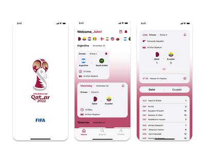Qatar 2022 App! branding design figma ui ux