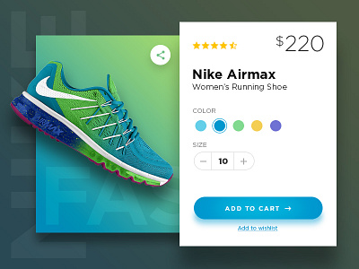 Levitating Product Card add to cart clean ecommerce glossy nike product card redesign